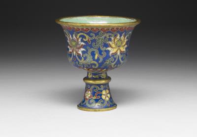 图片[2]-Lamp with Indian lotus decoration in cloisonne enamels, Qing dynasty, 18th century-China Archive